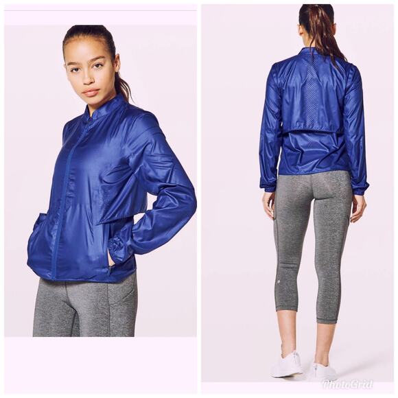 lululemon athletica Jackets & Blazers - Lululemon Deep Inhale Jacket Tanzanite Crew Neck Long Sleeve Size 6